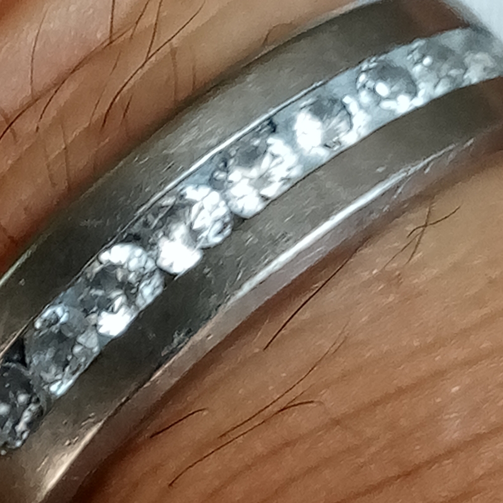 Titanium Ring With Clear Stones - image 3